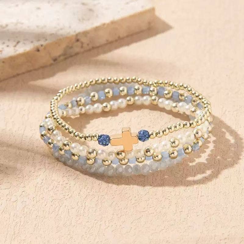 Cute Stackable Cross Bracelets for Women in Multiple Colors