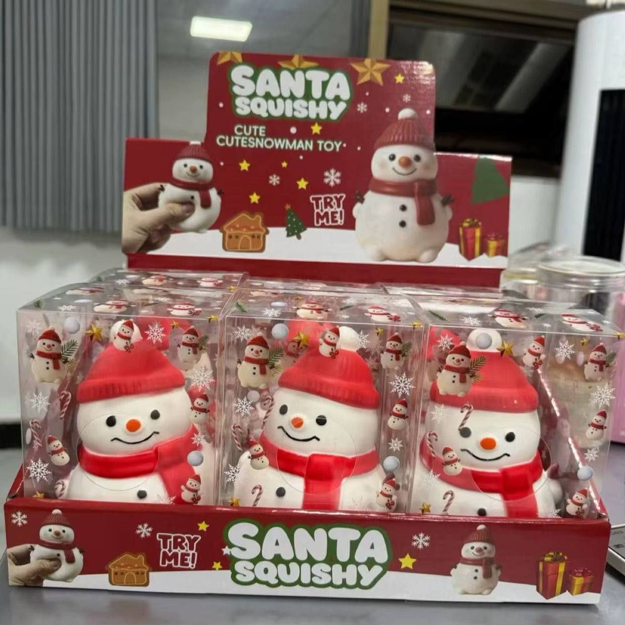 Christmas Jumbo Holiday Snowman Squeeze Toy – Large Flour-Filled Sensory Fidget (Pre-Order ETA Week of Sept 21)