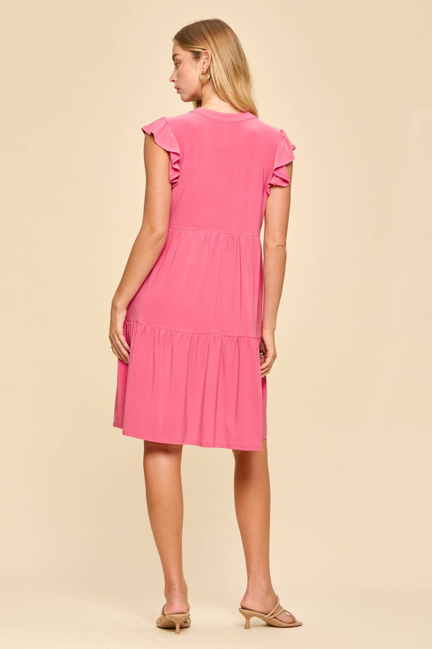 Dear Scarlett Flutter Sleeve Tiered Forever Dress