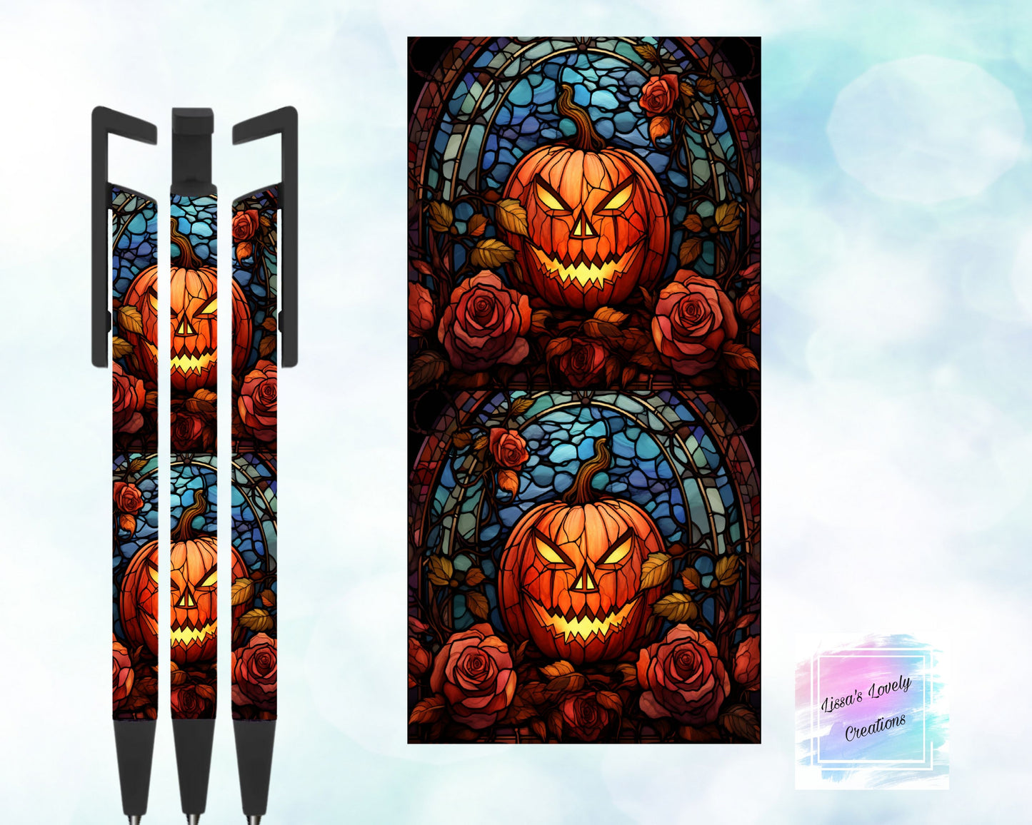Stained Glass Pumpkin Ink Pen