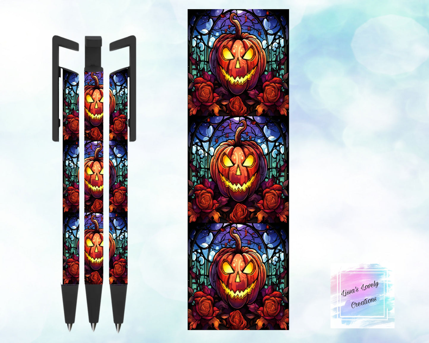 Stained Glass Pumpkin Ink Pen
