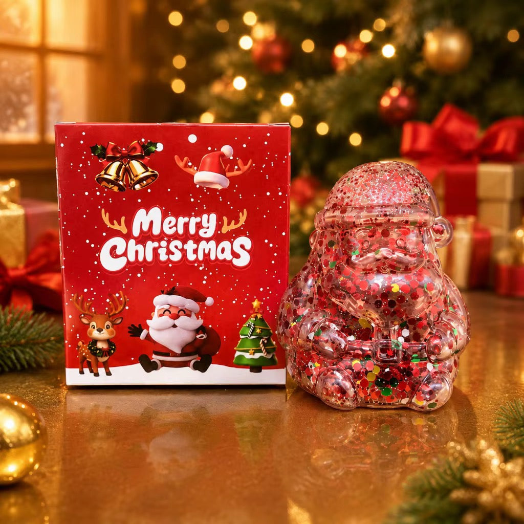 Glitter Santa Squishy Toy – Maltose-Style Sensory Fidget Toy (Pre-Order ETA Week of Sept 14)