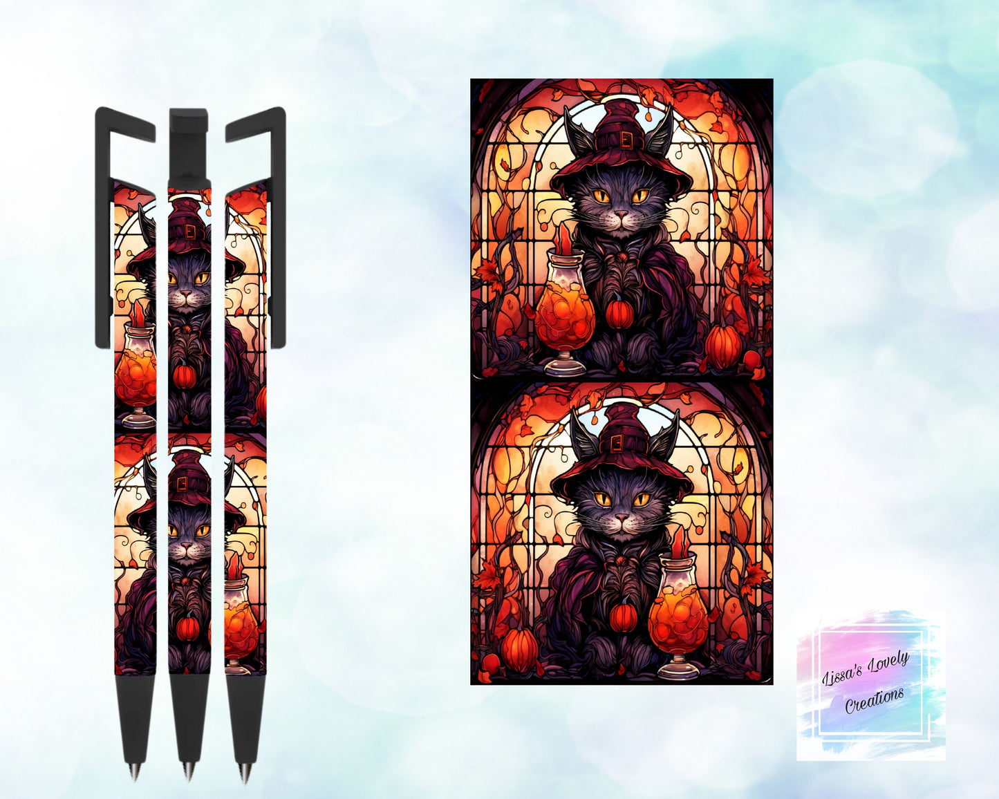 Stained Glass Cat Ink Pen