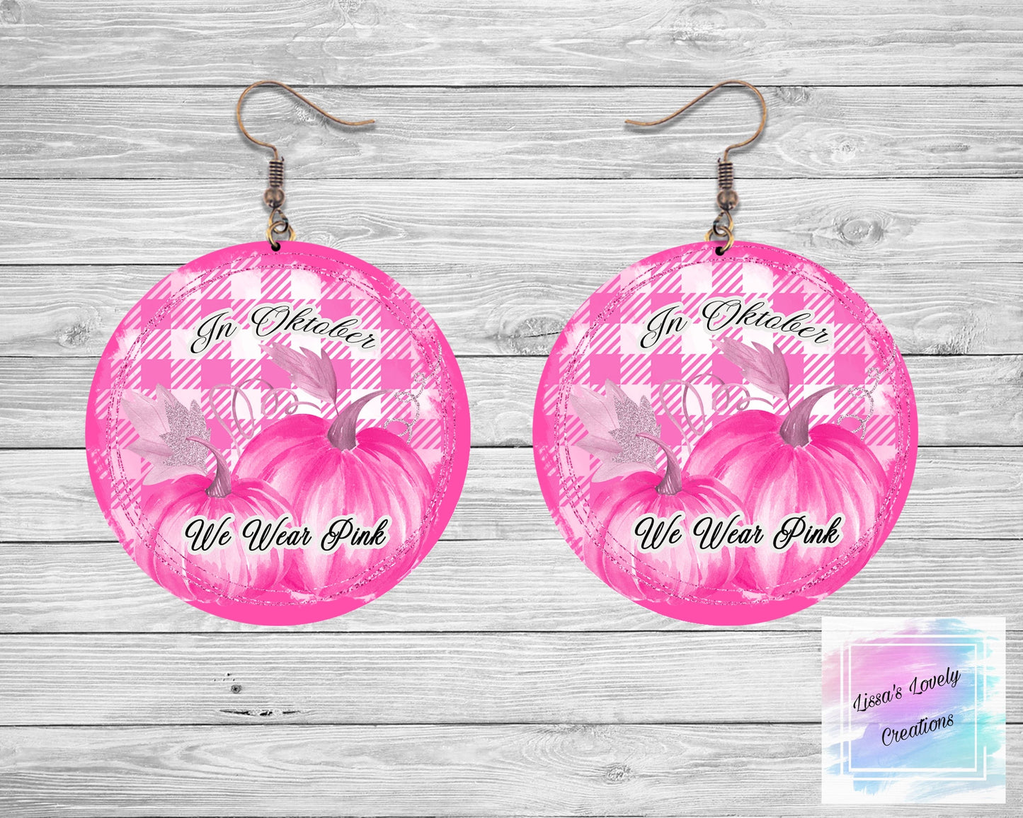 In October We Wear Pink earrings