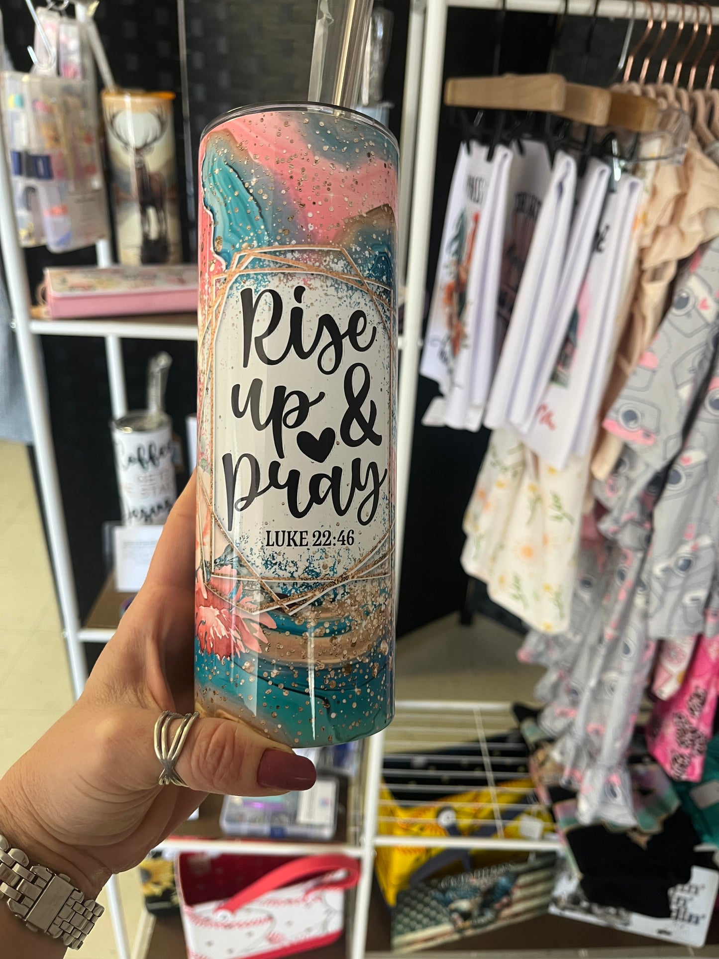 Rise up and pray tumbler