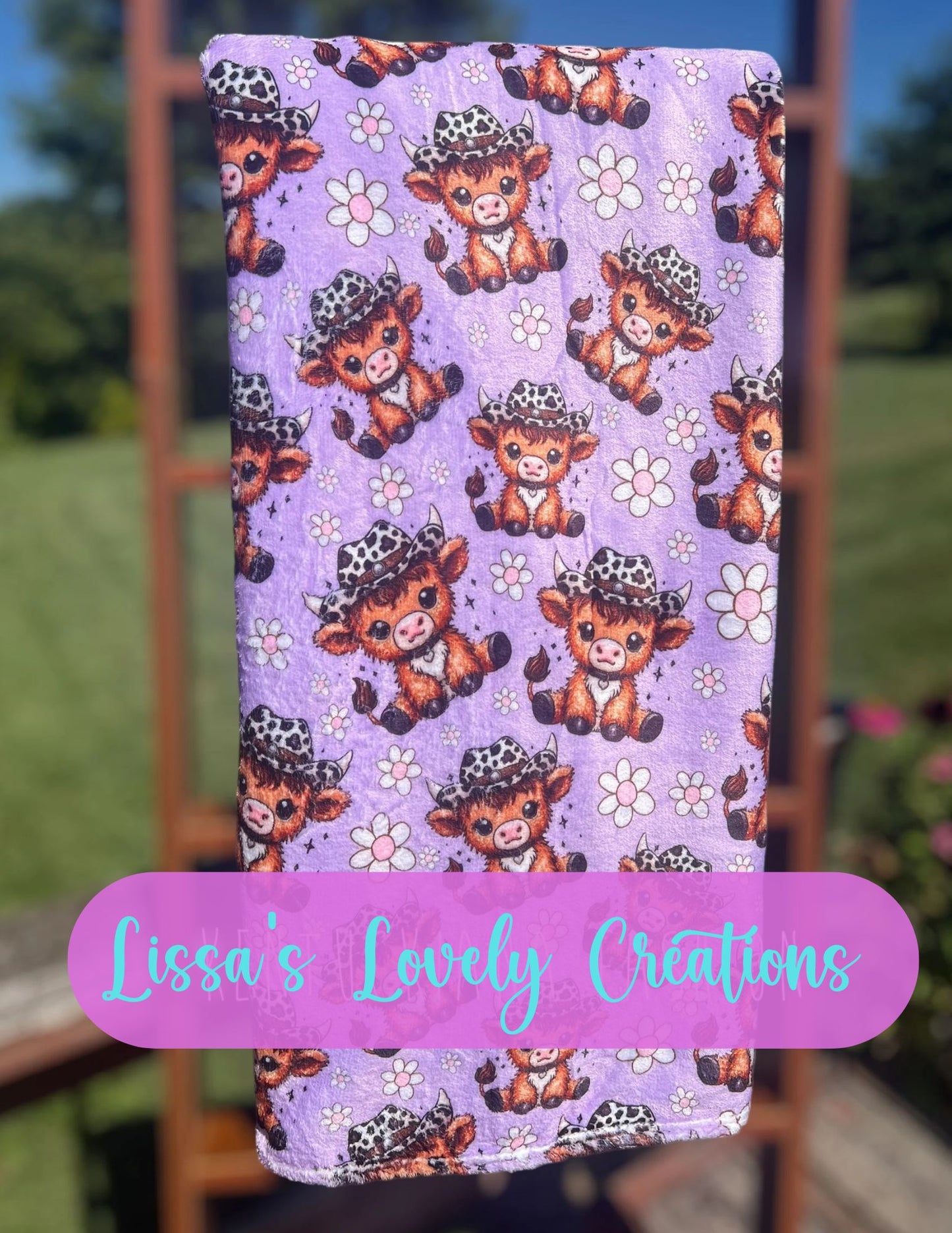 Purple Highland Cow Blanket