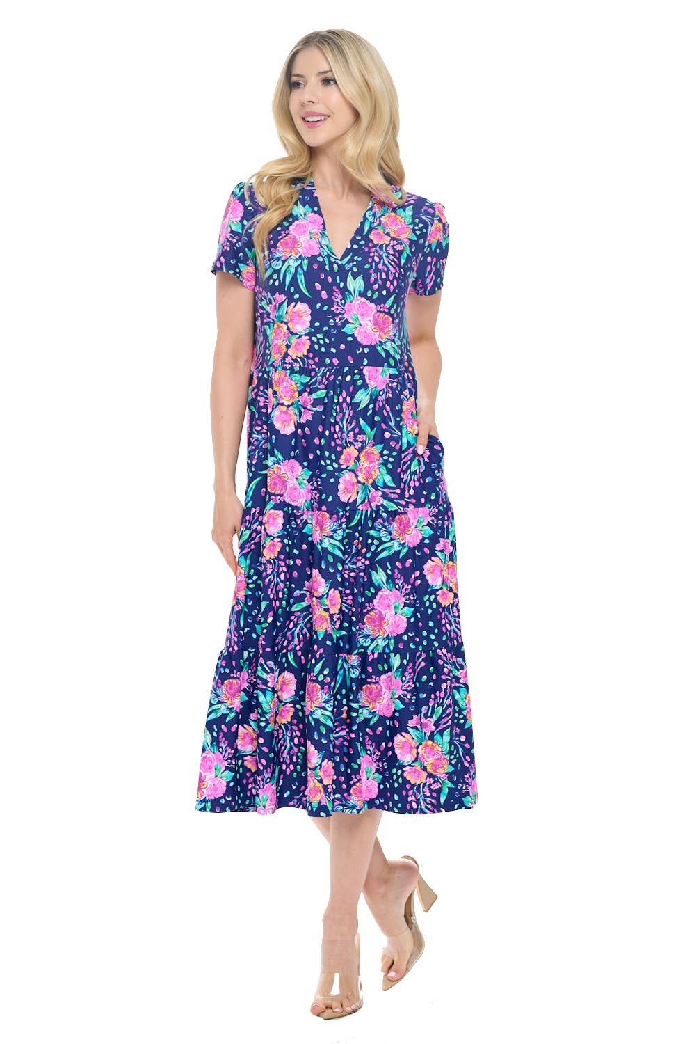 Aryeh Gloria Floral Print Midi Dress
