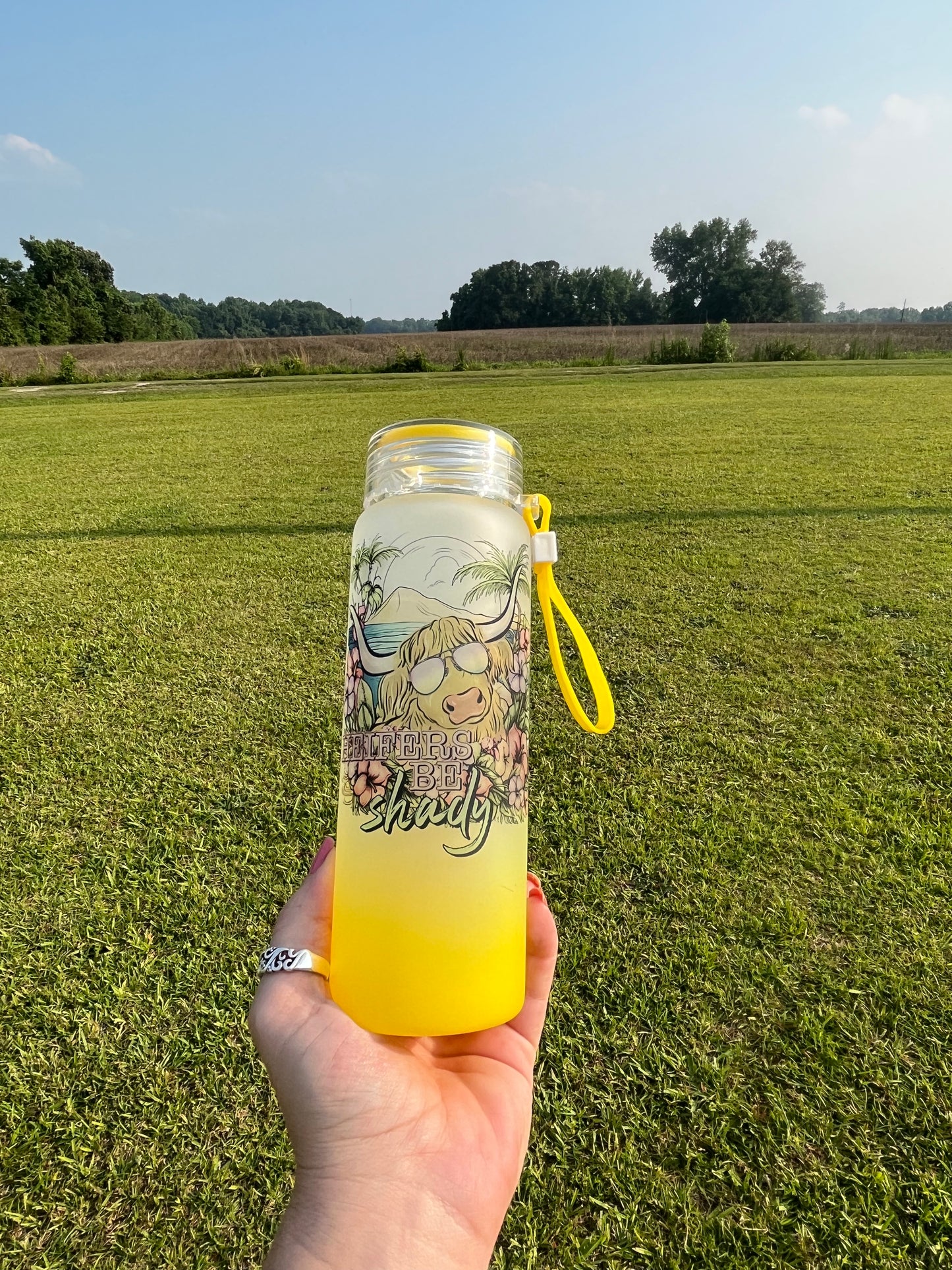 Cow glass water bottle/tumbler