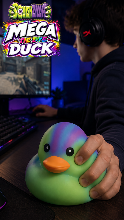 Fun Doh SquishZilla™ Jumbo 5" Tie-Dye Duck Squishy Toy