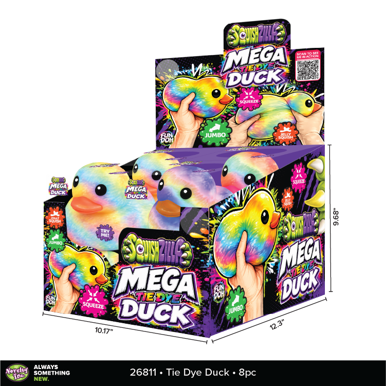 Fun Doh SquishZilla™ Jumbo 5" Tie-Dye Duck Squishy Toy
