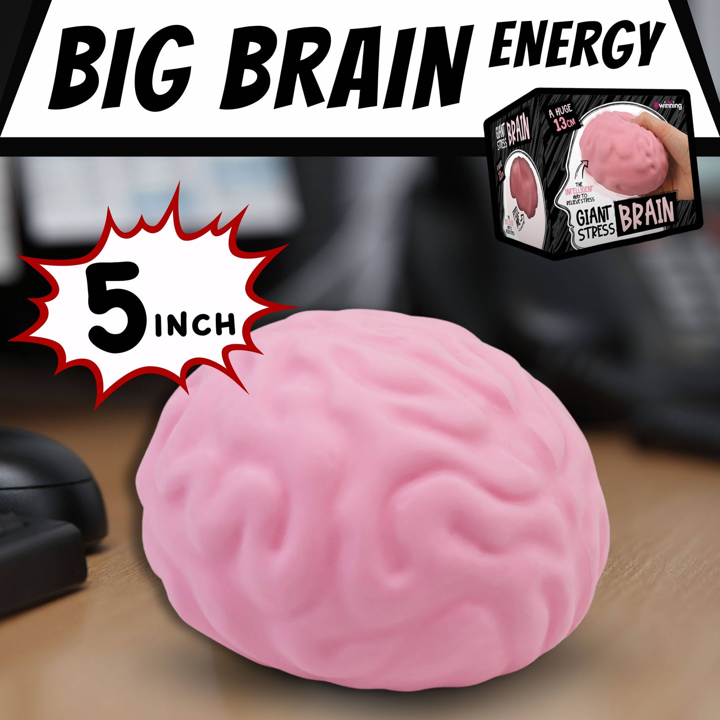 Boxer Gifts - Giant Brain Stress Ball – Large Squishy Toy for Adults