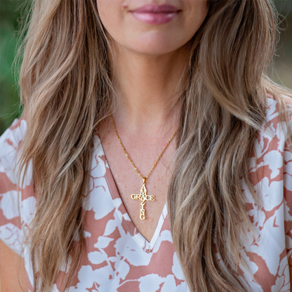 Amazing Grace Cross Necklace