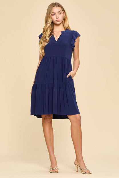 Dear Scarlett Flutter Sleeve Tiered Forever Dress