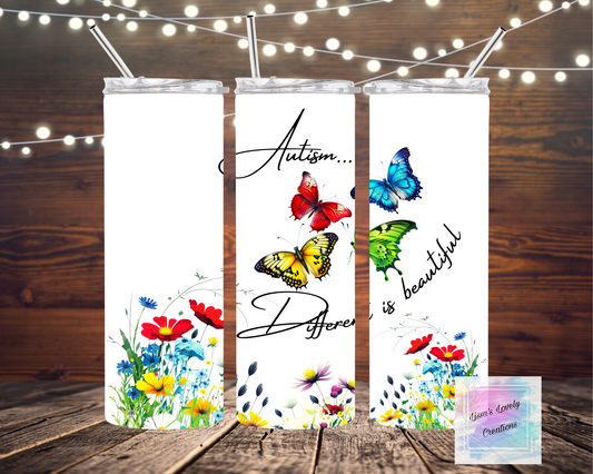 Autism Different is beautiful Tumbler