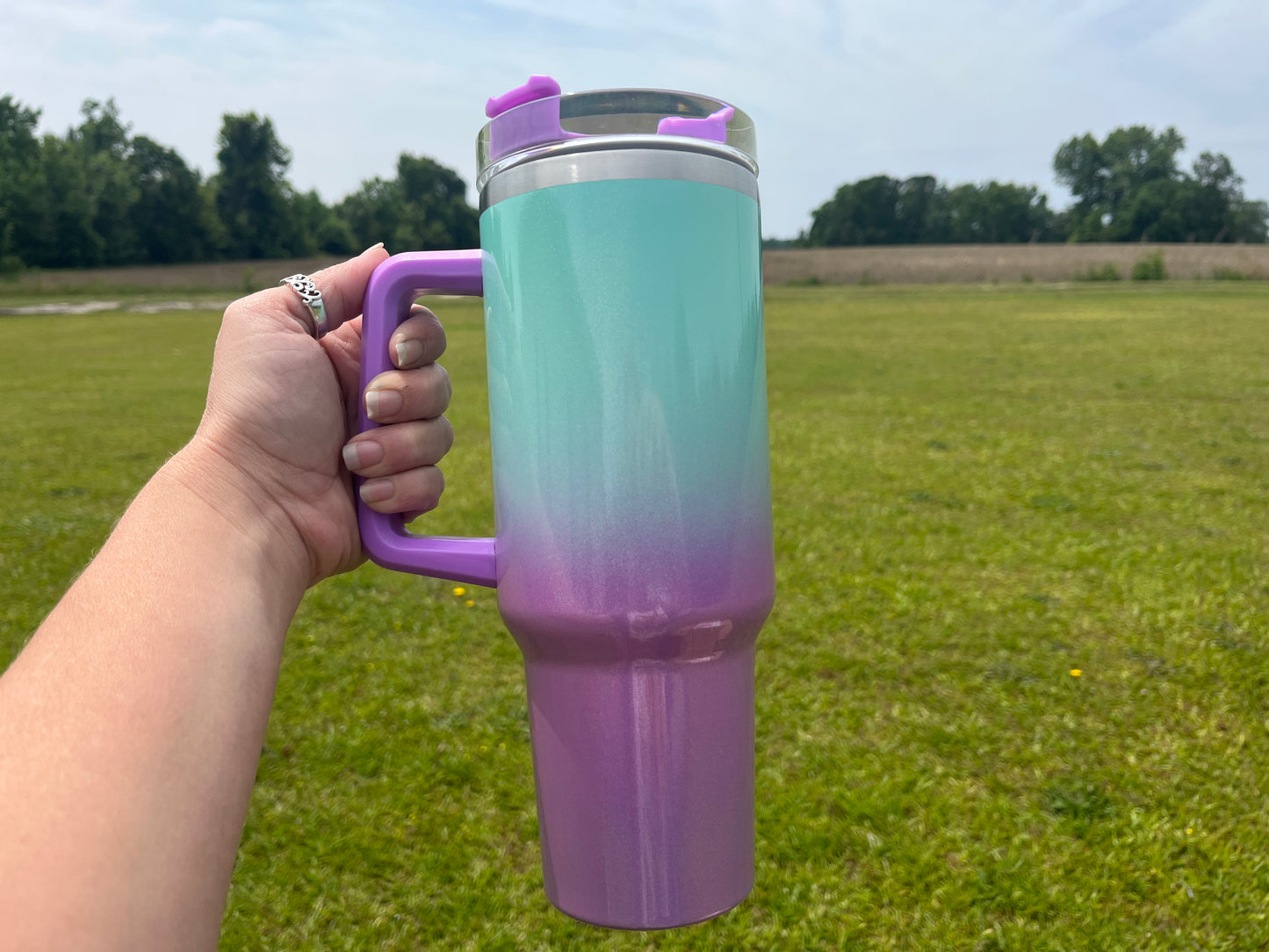 Breast Cancer Awareness Sunflower Ribbon 40oz Tumbler