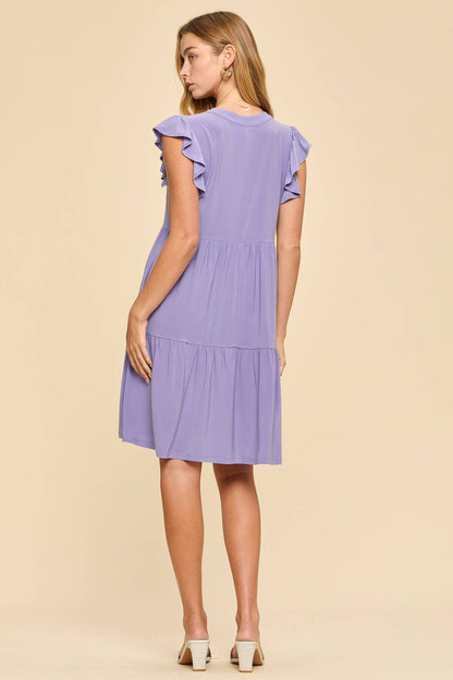 Dear Scarlett Flutter Sleeve Tiered Forever Dress