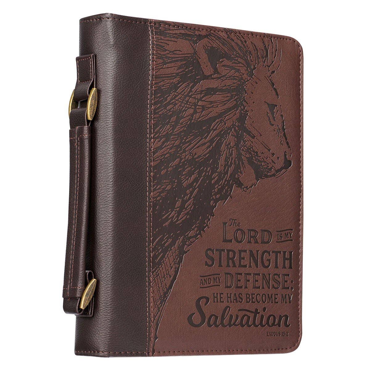 Christian Art Gifts - Bible Cover Classic Two-tone Lord is My Strength Ex. 15:2