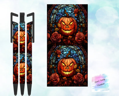 Stained Glass Pumpkin Ink Pen