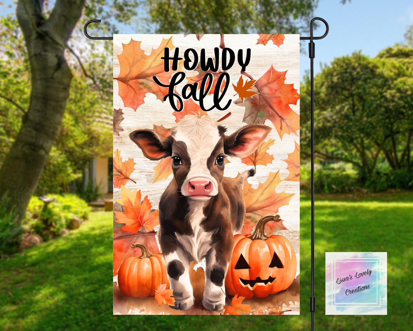 Cow Howdy Fall Garden Flag