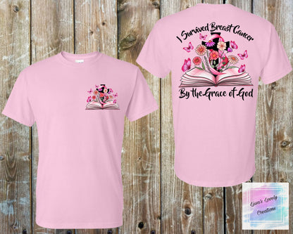 I Survived Breast Cancer By The Grace Of God Shirt