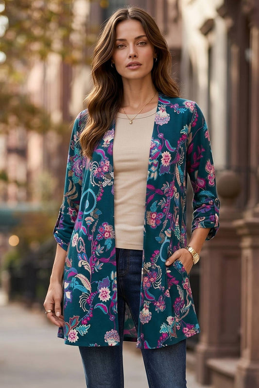 Dear Scarlett - Lightweight Transitional Printed Cardigan