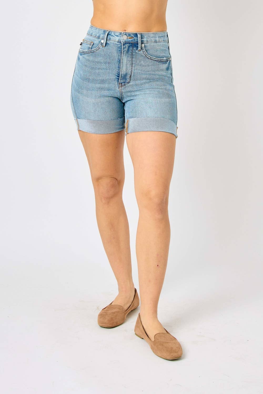 Judy Blue Jeans - HW Tummy Control Cool Denim Shorts (XL Only)