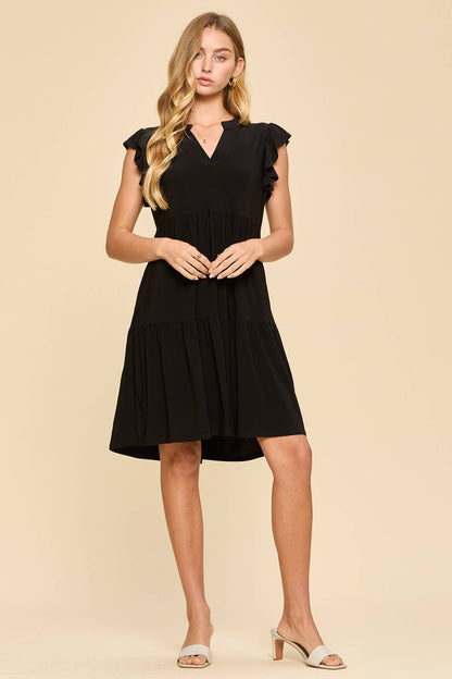 Dear Scarlett Flutter Sleeve Tiered Forever Dress