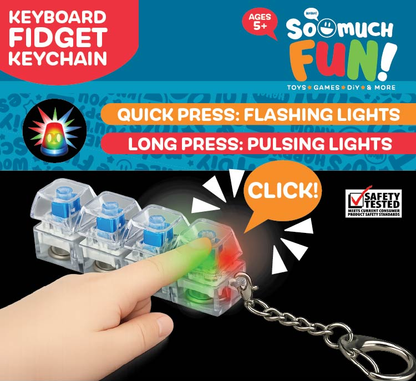 So Much Fun! Keyboard Fidget LED Keychain
