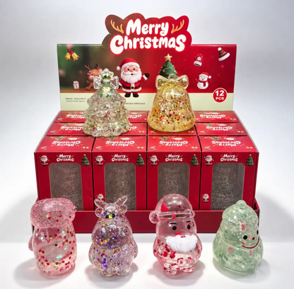 Glitter Christmas Character Squishy – Holiday Sensory Fidget Toy