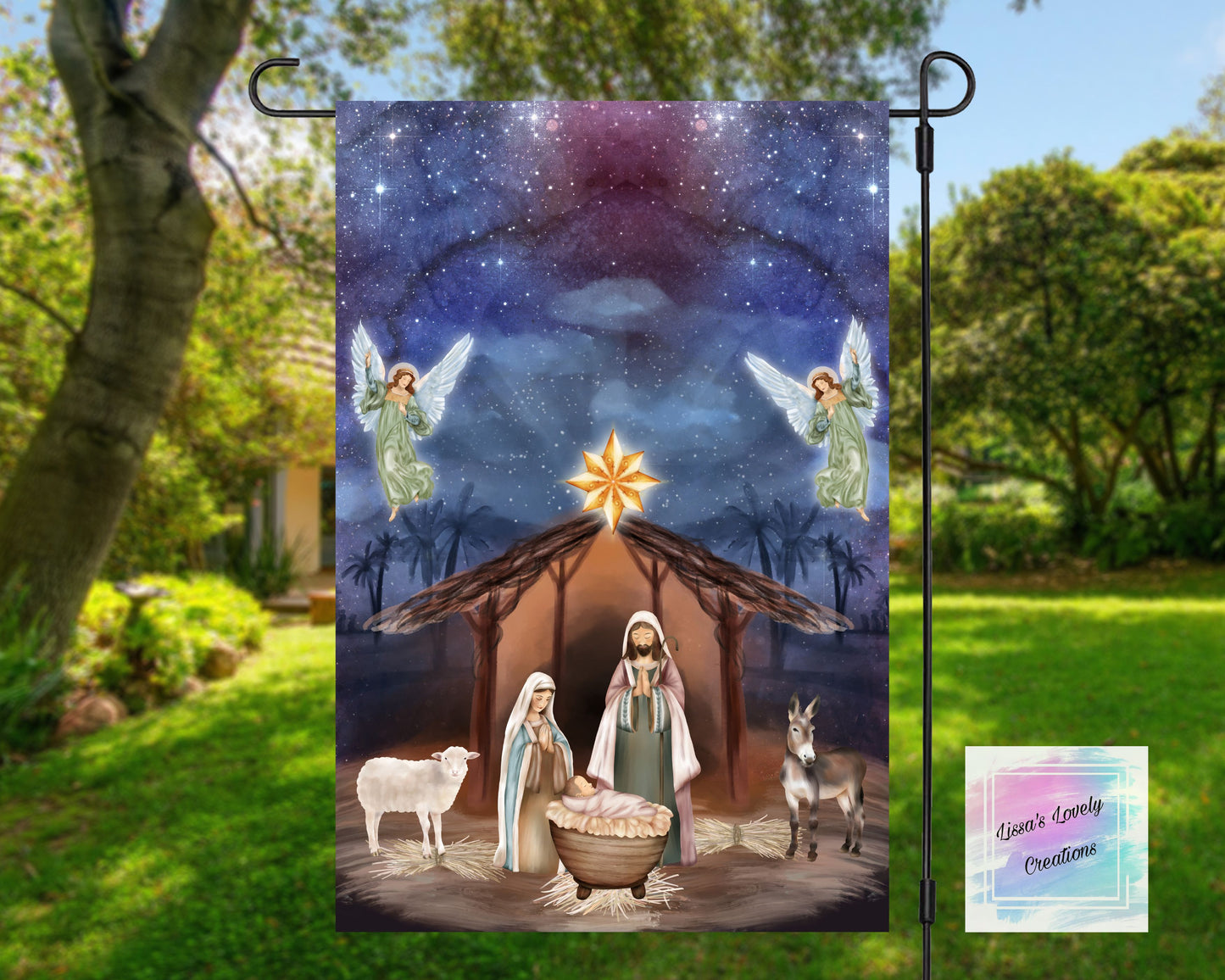 Nativity Scene Garden Flag