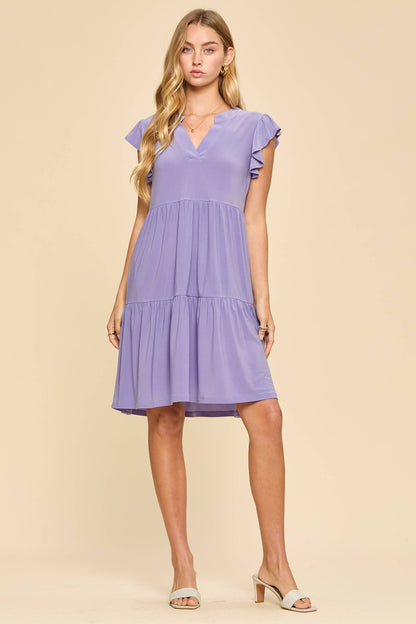 Dear Scarlett Flutter Sleeve Tiered Forever Dress
