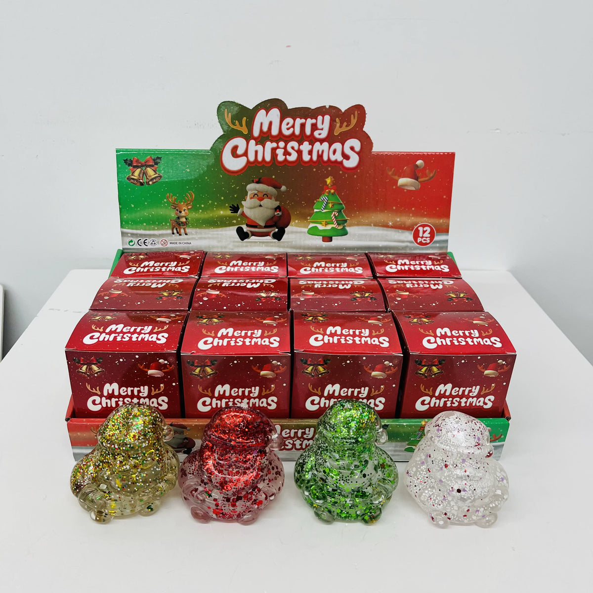 Glitter Santa Squishy Toy – Maltose-Style Sensory Fidget Toy (Pre-Order ETA Week of Sept 14)