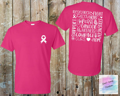 Breast Cancer Awareness Word Art Shirt