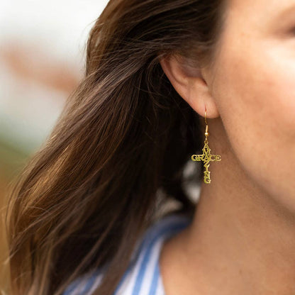 Amazing Grace Cross Earrings