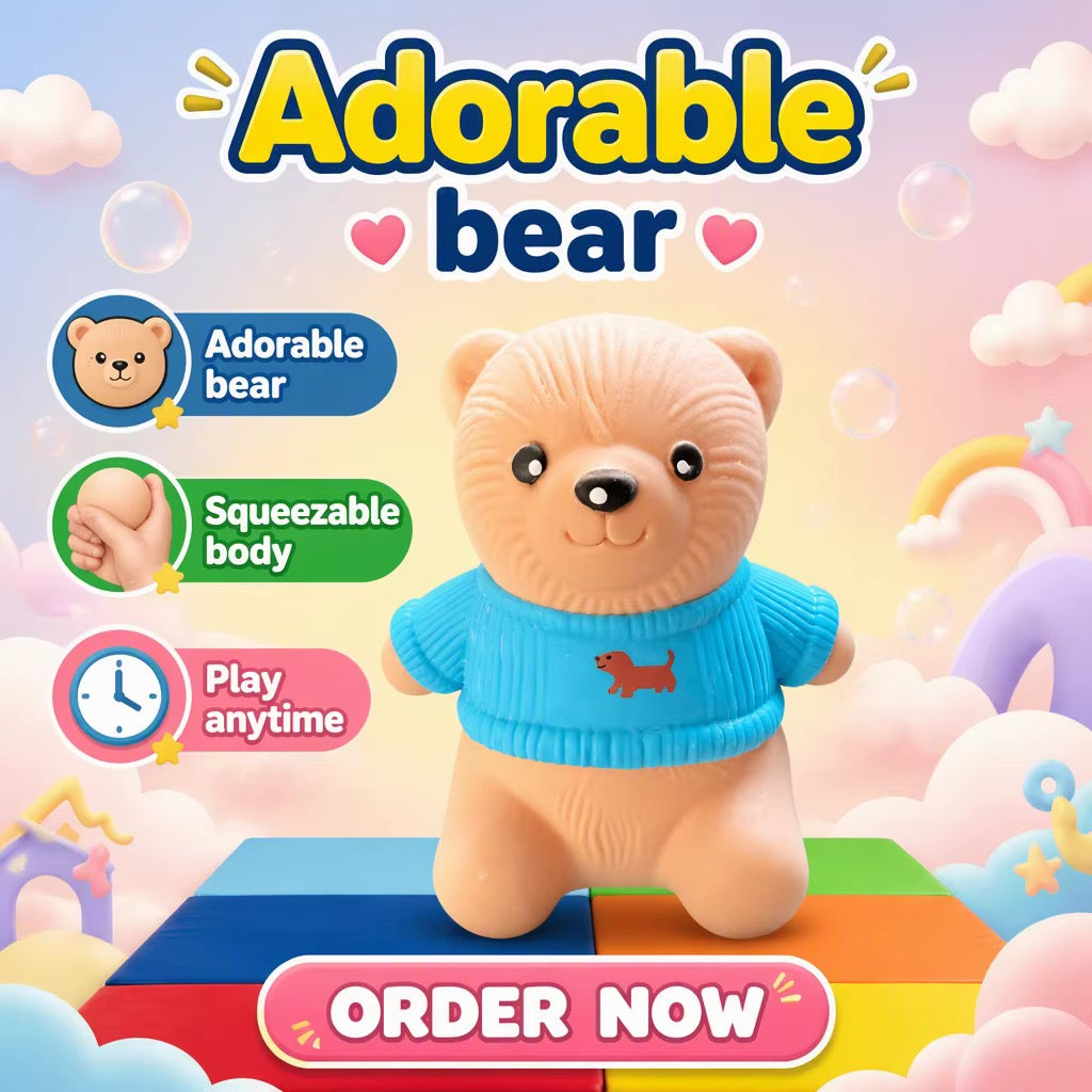 Jumbo Cozy Winter Sweater Bear Squishy