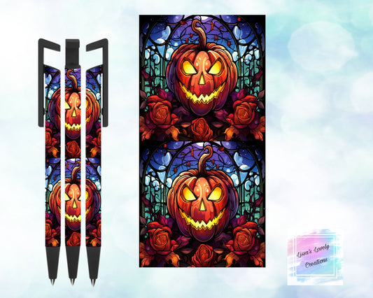 Stained Glass Pumpkin Ink Pen