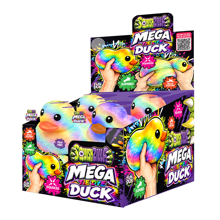 Fun Doh SquishZilla™ Jumbo 5" Tie-Dye Duck Squishy Toy