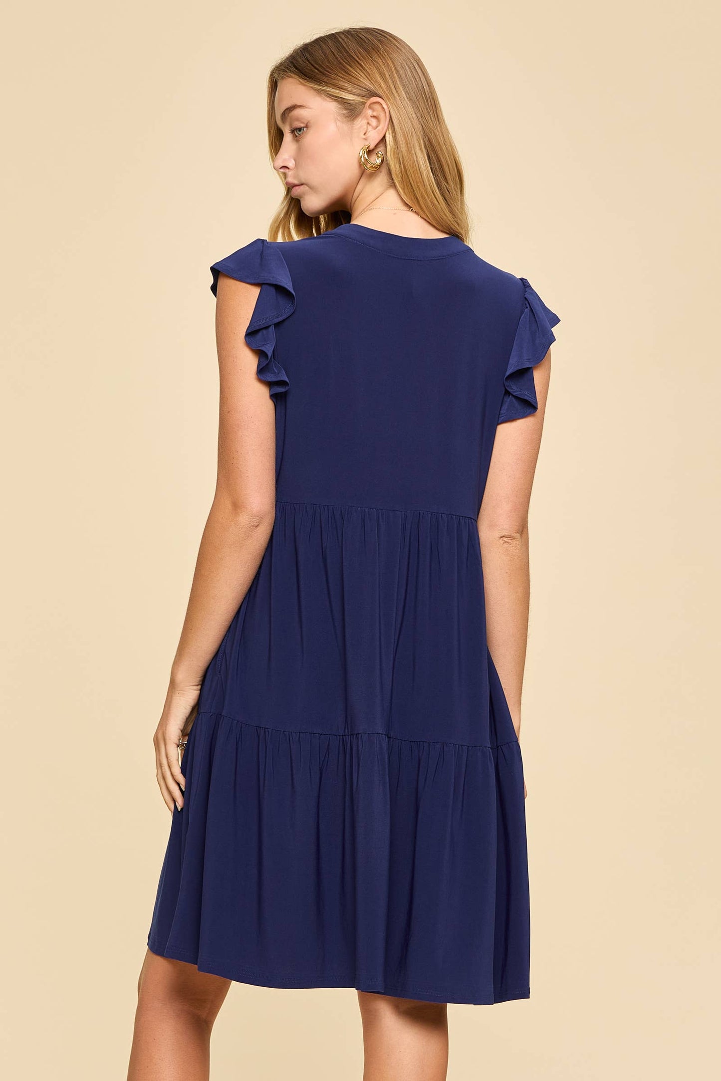 Dear Scarlett Flutter Sleeve Tiered Forever Dress