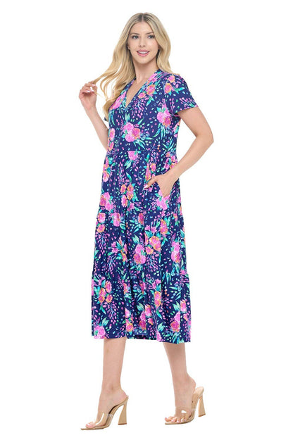 Aryeh Gloria Floral Print Midi Dress