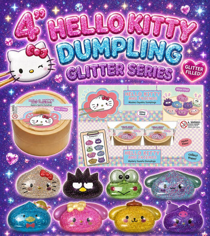 Authentic Sanrio Hello Kitty and Friends Mystery Squishy Dumpling Liquid Glitter Fidget- Preorder - October