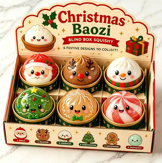 Christmas Dumplings Blind Box Squishy – Holiday Mystery Sensory Toy (Pre-Order ETA Week of Sept 28)