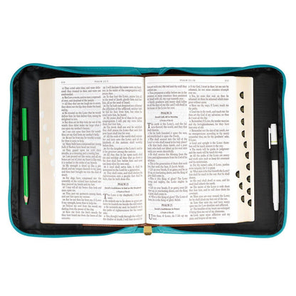 Christian Art Gifts - Bible Cover Fashion Teal Amazing Grace