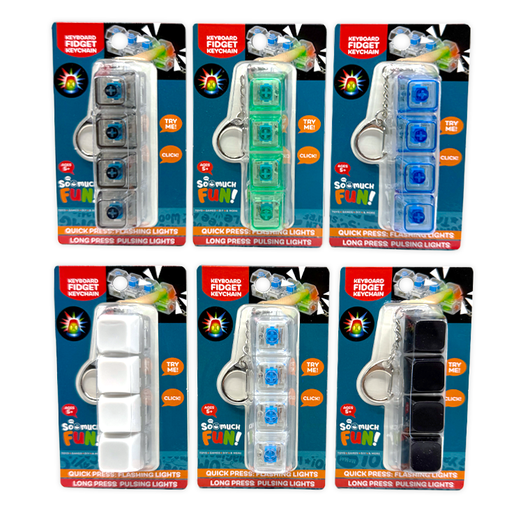 So Much Fun! Keyboard Fidget LED Keychain