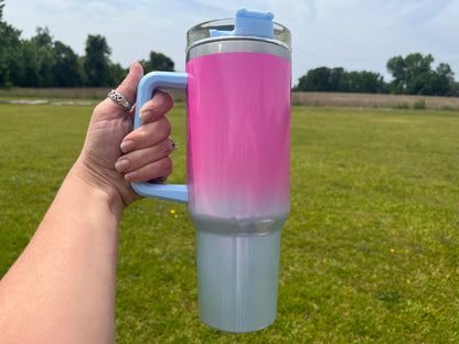 Breast Cancer Awareness Sunflower Ribbon 40oz Tumbler