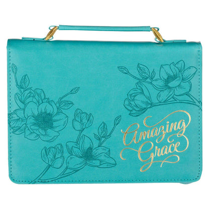 Christian Art Gifts - Bible Cover Fashion Teal Amazing Grace