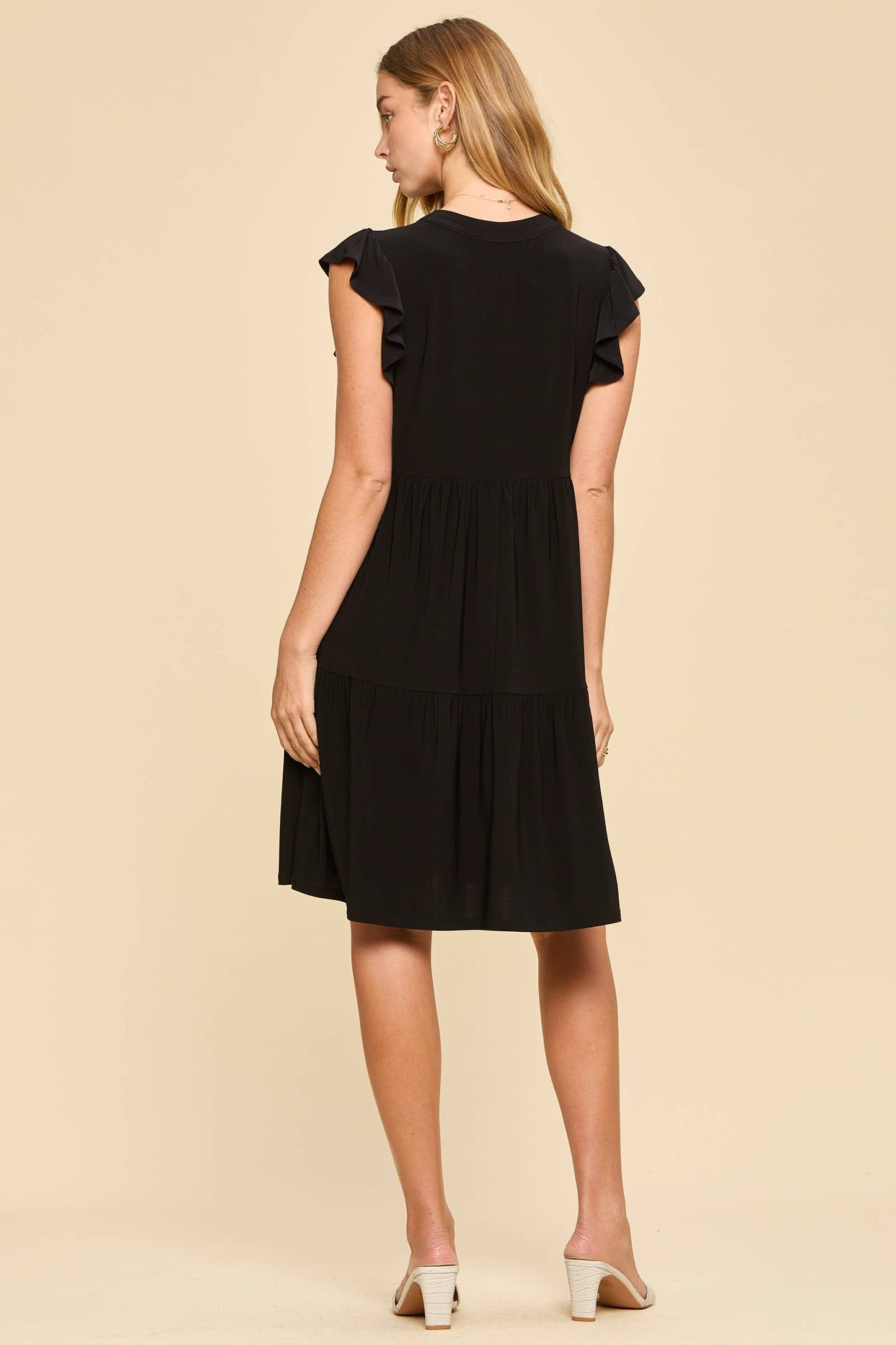 Dear Scarlett Flutter Sleeve Tiered Forever Dress