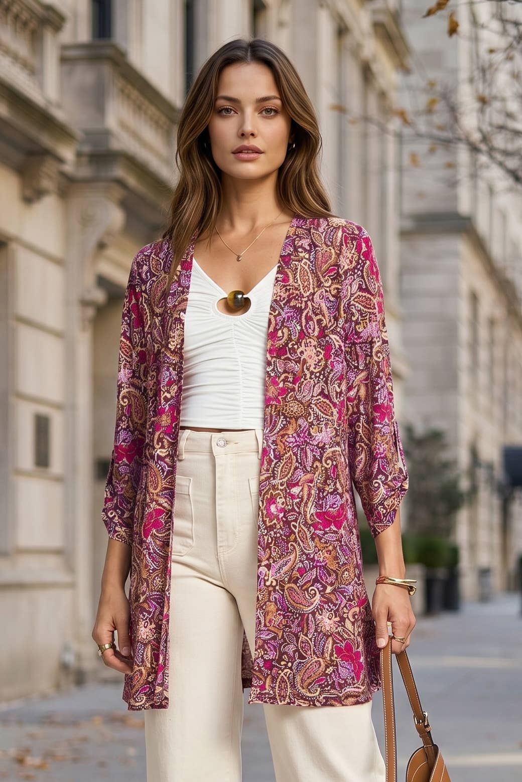 Dear Scarlett - Lightweight Transitional Printed Cardigan