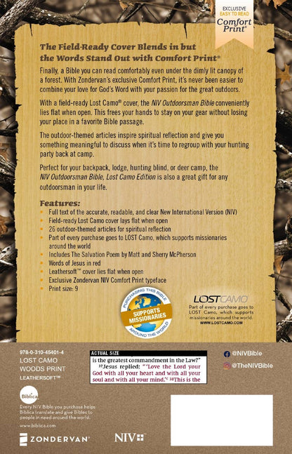 NIV Outdoorsman Bible, Lost Camo Edition, Leathersoft
