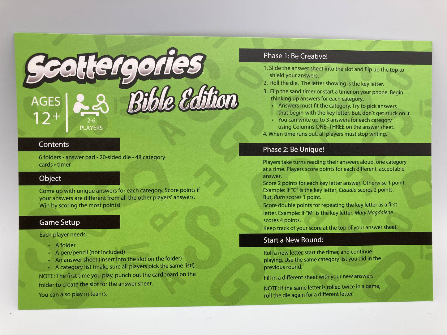Scattergories® Bible Edition Game