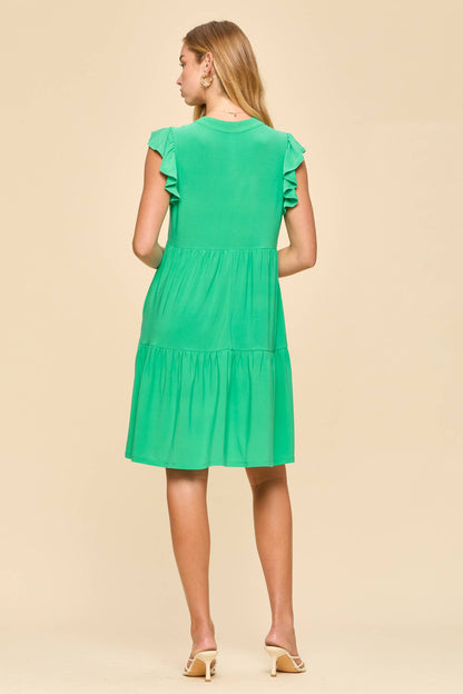 Dear Scarlett Flutter Sleeve Tiered Forever Dress